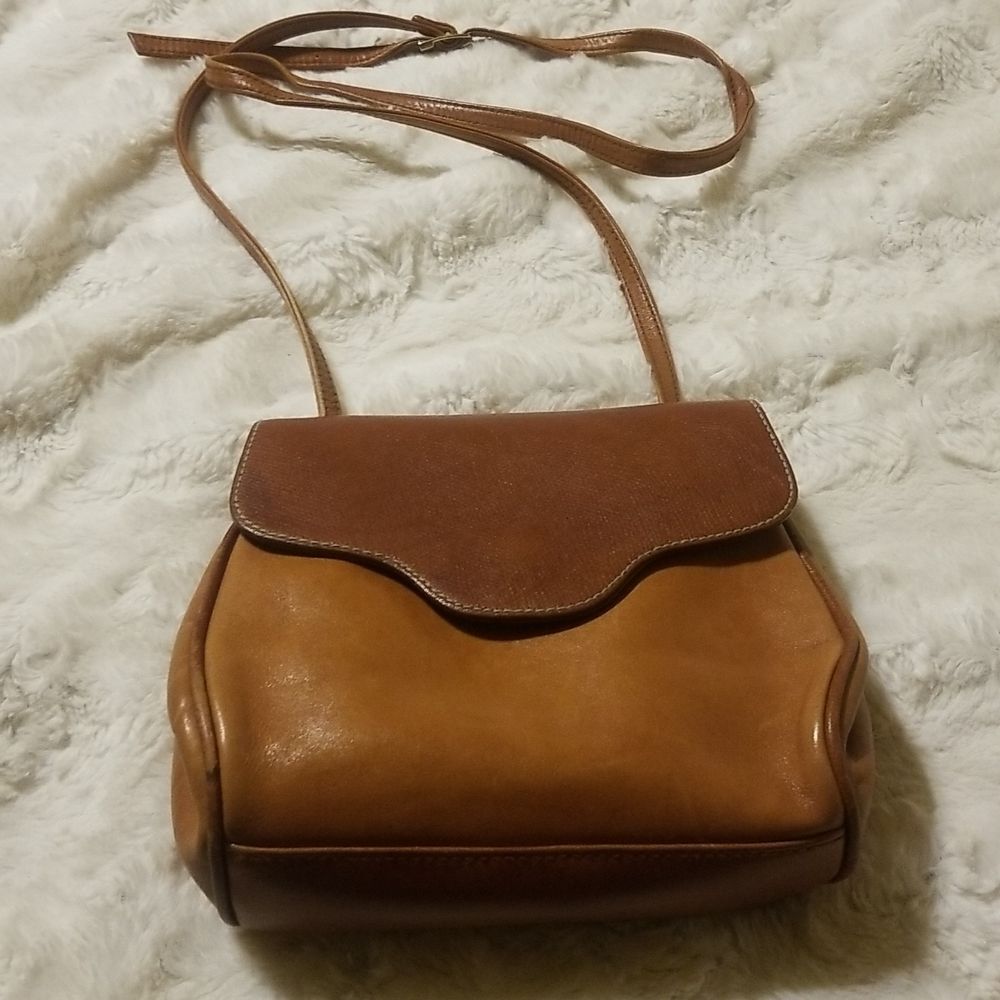 Leather Saddle Bag Crossbody Purse Brown Caramel